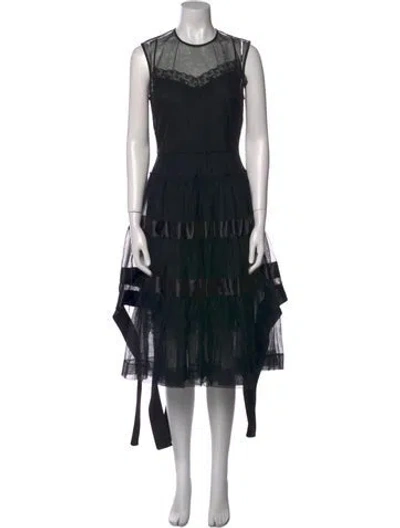 Pre-owned Simone Rocha Crew Neck Knee-length Dress In Black