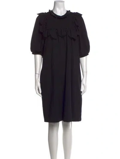 Pre-owned Simone Rocha Crew Neck Knee-length Dress In Black