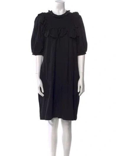 Pre-owned Simone Rocha Crew Neck Knee-length Dress W/ Tags In Black
