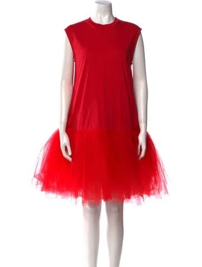 Pre-owned Simone Rocha Crew Neck Knee-length Dress W/ Tags In Red