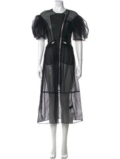 Pre-owned Simone Rocha Crew Neck Long Dress In Black