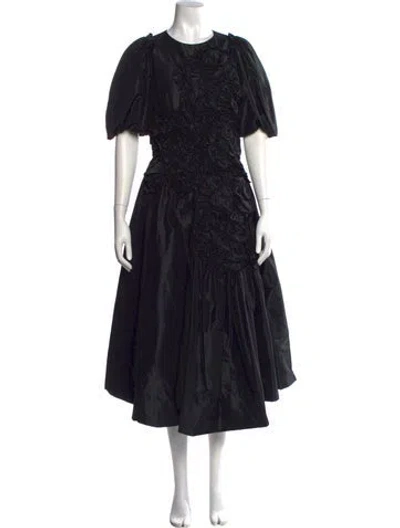 Pre-owned Simone Rocha Crew Neck Long Dress In Black