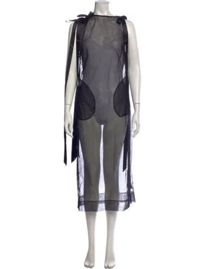 Pre-owned Simone Rocha Crew Neck Long Dress In Black