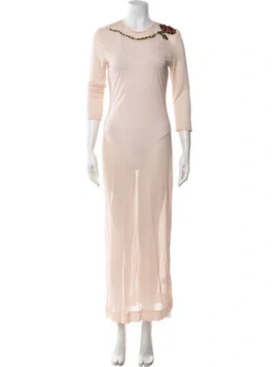 Pre-owned Simone Rocha Crew Neck Long Dress In Pink