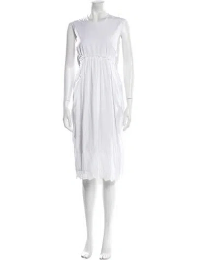 Pre-owned Simone Rocha Crew Neck Long Dress In White