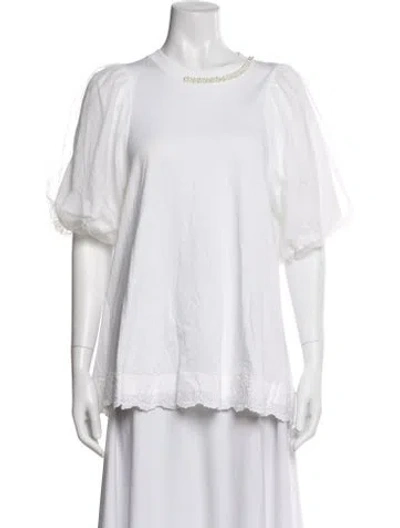 Pre-owned Simone Rocha Crew Neck Long Dress In White