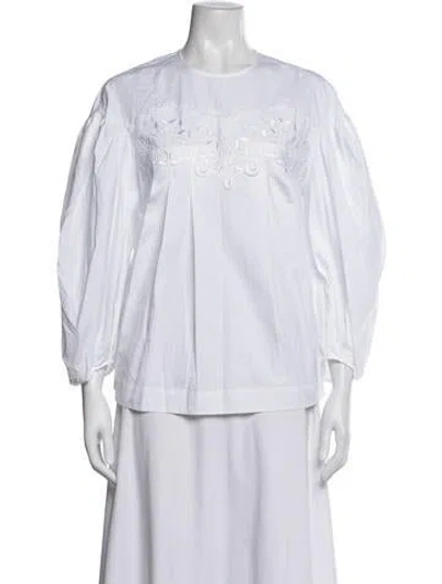 Pre-owned Simone Rocha Crew Neck Long Sleeve Blouse W/ Tags In White