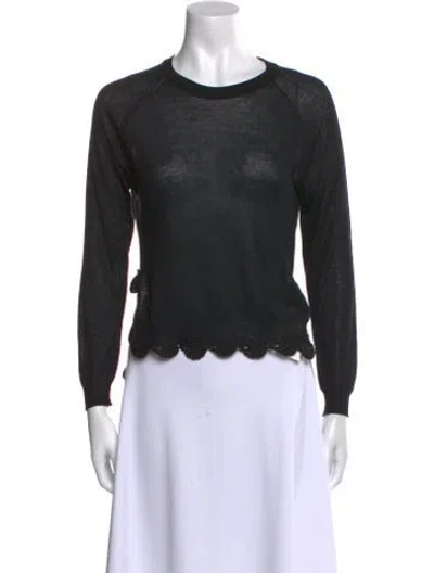 Pre-owned Simone Rocha Crew Neck Long Sleeve Crop Top In Black