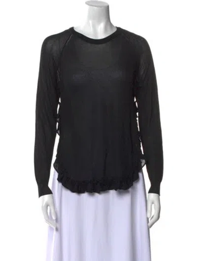 Pre-owned Simone Rocha Crew Neck Long Sleeve Top In Black