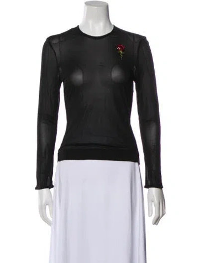 Pre-owned Simone Rocha Crew Neck Long Sleeve Top In Black