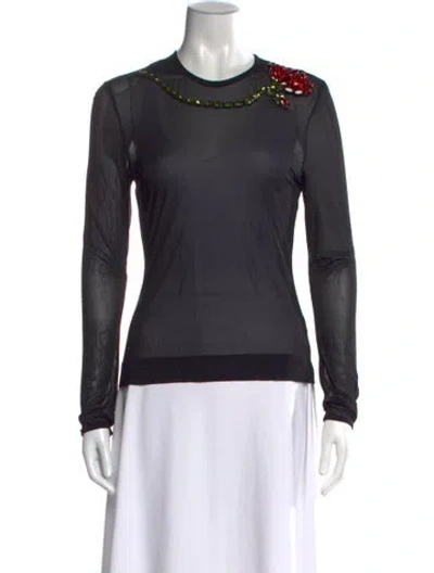 Pre-owned Simone Rocha Crew Neck Long Sleeve Top In Gray
