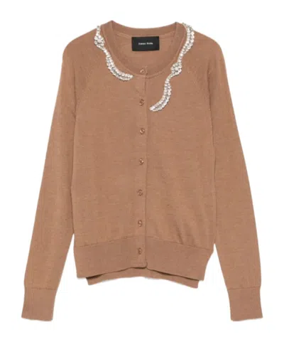 Simone Rocha Crew Neck Long-sleeved Sweater In Neutral