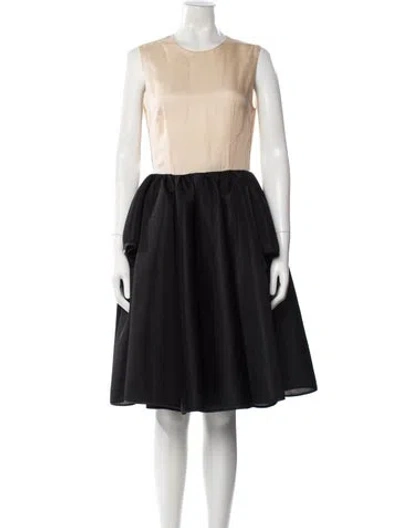 Pre-owned Simone Rocha Crew Neck Midi Length Dress In Black