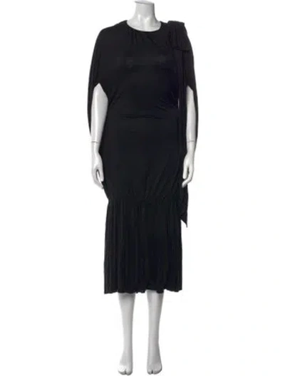 Pre-owned Simone Rocha Crew Neck Midi Length Dress In Black