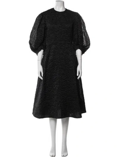 Pre-owned Simone Rocha Crew Neck Midi Length Dress In Blue