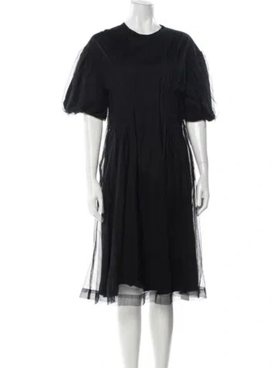 Pre-owned Simone Rocha Crew Neck Midi Length Dress In Blue