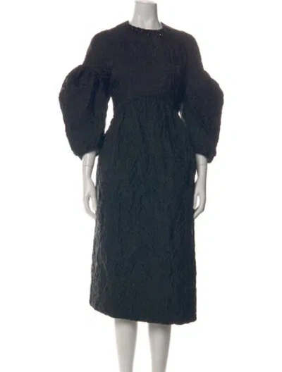Pre-owned Simone Rocha Crew Neck Midi Length Dress In Green