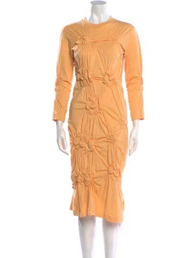 Pre-owned Simone Rocha Crew Neck Midi Length Dress In Orange