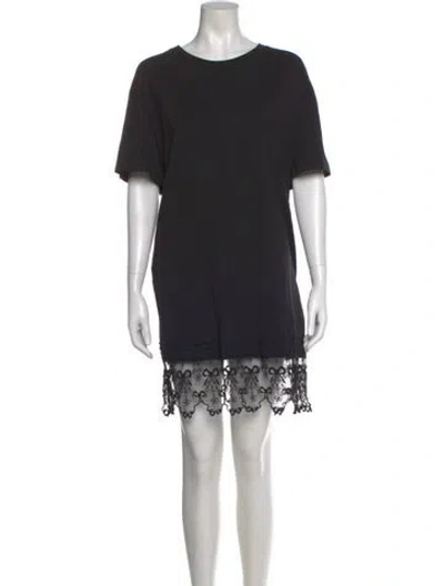 Pre-owned Simone Rocha Crew Neck Mini Dress In Black