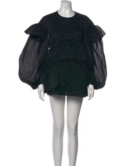 Pre-owned Simone Rocha Crew Neck Mini Dress In Black