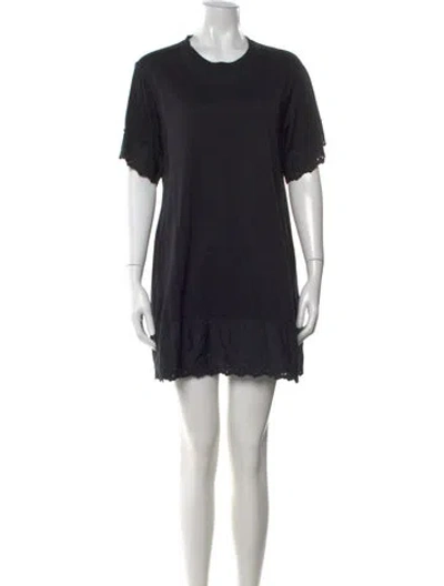 Pre-owned Simone Rocha Crew Neck Mini Dress In Black