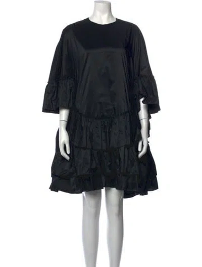 Pre-owned Simone Rocha Crew Neck Mini Dress In Black