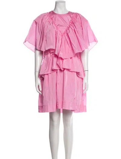 Pre-owned Simone Rocha Crew Neck Mini Dress In Pink
