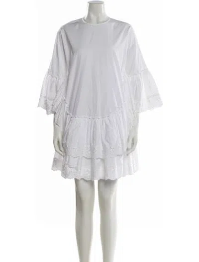 Pre-owned Simone Rocha Crew Neck Mini Dress In White