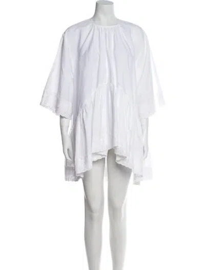 Pre-owned Simone Rocha Crew Neck Mini Dress In White