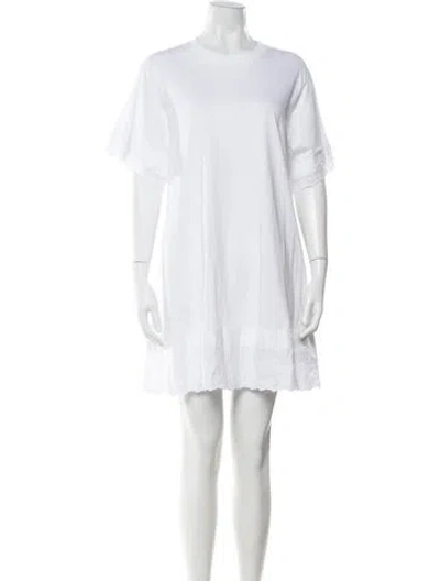Pre-owned Simone Rocha Crew Neck Mini Dress In White