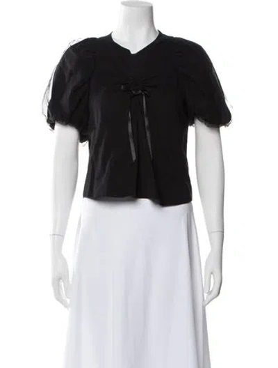 Pre-owned Simone Rocha Crew Neck Short Sleeve Blouse In Black