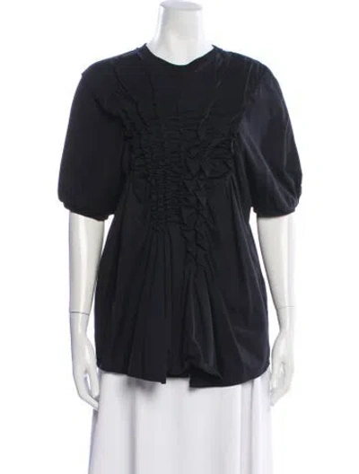 Pre-owned Simone Rocha Crew Neck Short Sleeve Blouse In Black