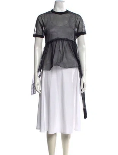 Pre-owned Simone Rocha Crew Neck Short Sleeve Blouse In White