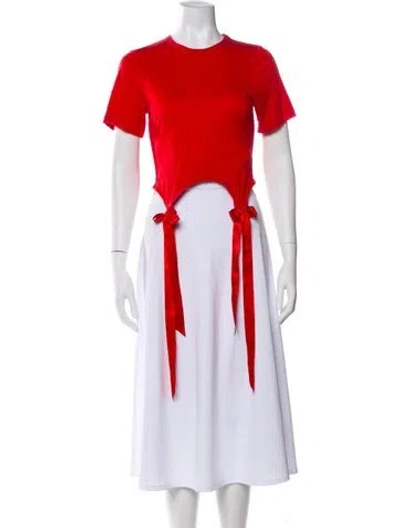 Pre-owned Simone Rocha Crew Neck Short Sleeve Crop Top In Red