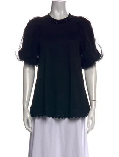 Pre-owned Simone Rocha Crew Neck Short Sleeve Top In Black