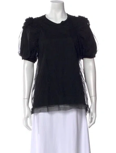 Pre-owned Simone Rocha Crew Neck Short Sleeve Top In Black