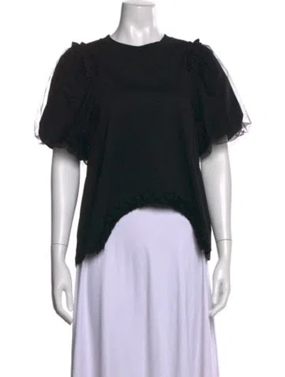 Pre-owned Simone Rocha Crew Neck Short Sleeve Top In Black