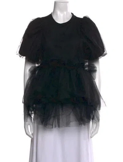 Pre-owned Simone Rocha Crew Neck Short Sleeve Top In Black