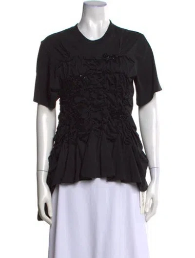 Pre-owned Simone Rocha Crew Neck Short Sleeve Top In Black
