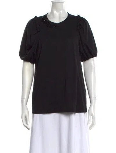 Pre-owned Simone Rocha Crew Neck Short Sleeve Top In Black