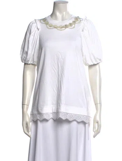 Pre-owned Simone Rocha Crew Neck Short Sleeve Top In Neutrals