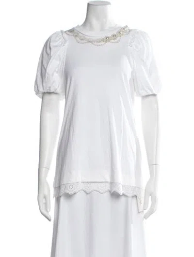 Pre-owned Simone Rocha Crew Neck Short Sleeve Top In Neutrals