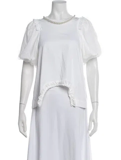 Pre-owned Simone Rocha Crew Neck Short Sleeve Top In Neutrals/white