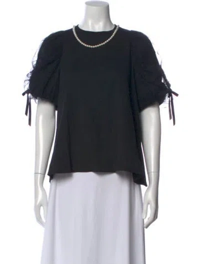 Pre-owned Simone Rocha Crew Neck Short Sleeve Top W/ Tags In Black