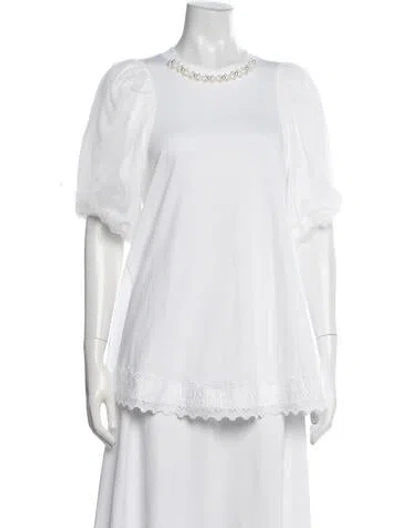Pre-owned Simone Rocha Crew Neck Short Sleeve Top In White
