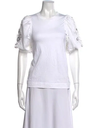 Pre-owned Simone Rocha Crew Neck Short Sleeve Top In White