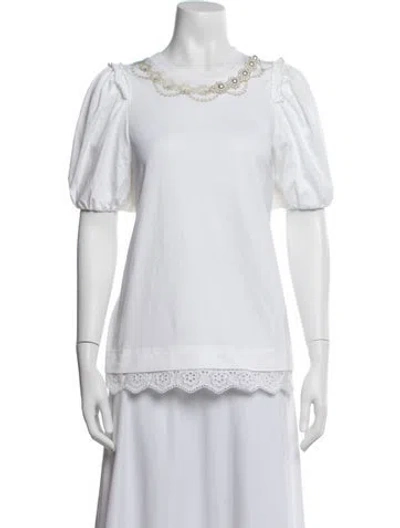 Pre-owned Simone Rocha Crew Neck Short Sleeve Top In White