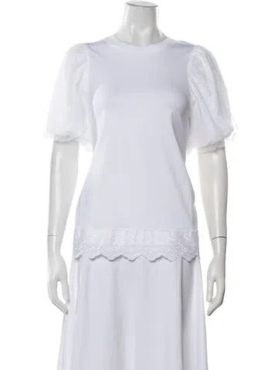 Pre-owned Simone Rocha Crew Neck Short Sleeve Top In White