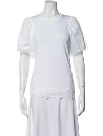 Pre-owned Simone Rocha Crew Neck Short Sleeve Top In White