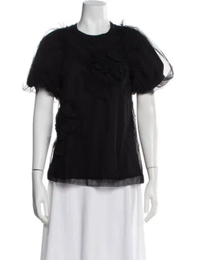 Pre-owned Simone Rocha Crew Neck Short Sleeve T-shirt In Black